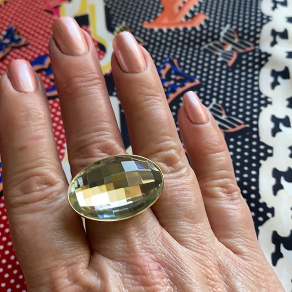 Calvin Klein Gold Tone Faceted Ring Size 8 NWT - Picture 1 of 10